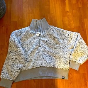BNWT Pink gray Sherpa Quarter zip